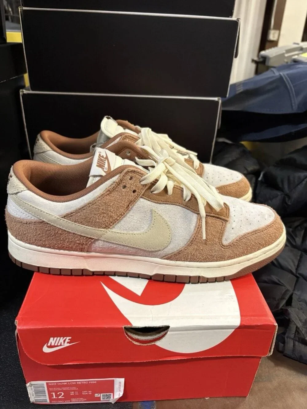 WORN Men’s Nuke Dunk Low Medium Curry DD1390-100 Size 12 WITH BOX